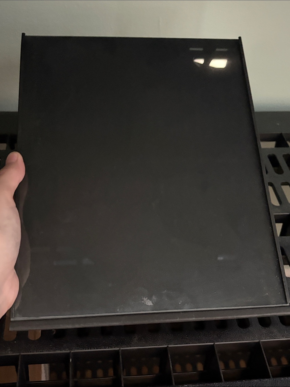 Black Glass Display Frame - Sleek Minimalist Panel stand up frame
